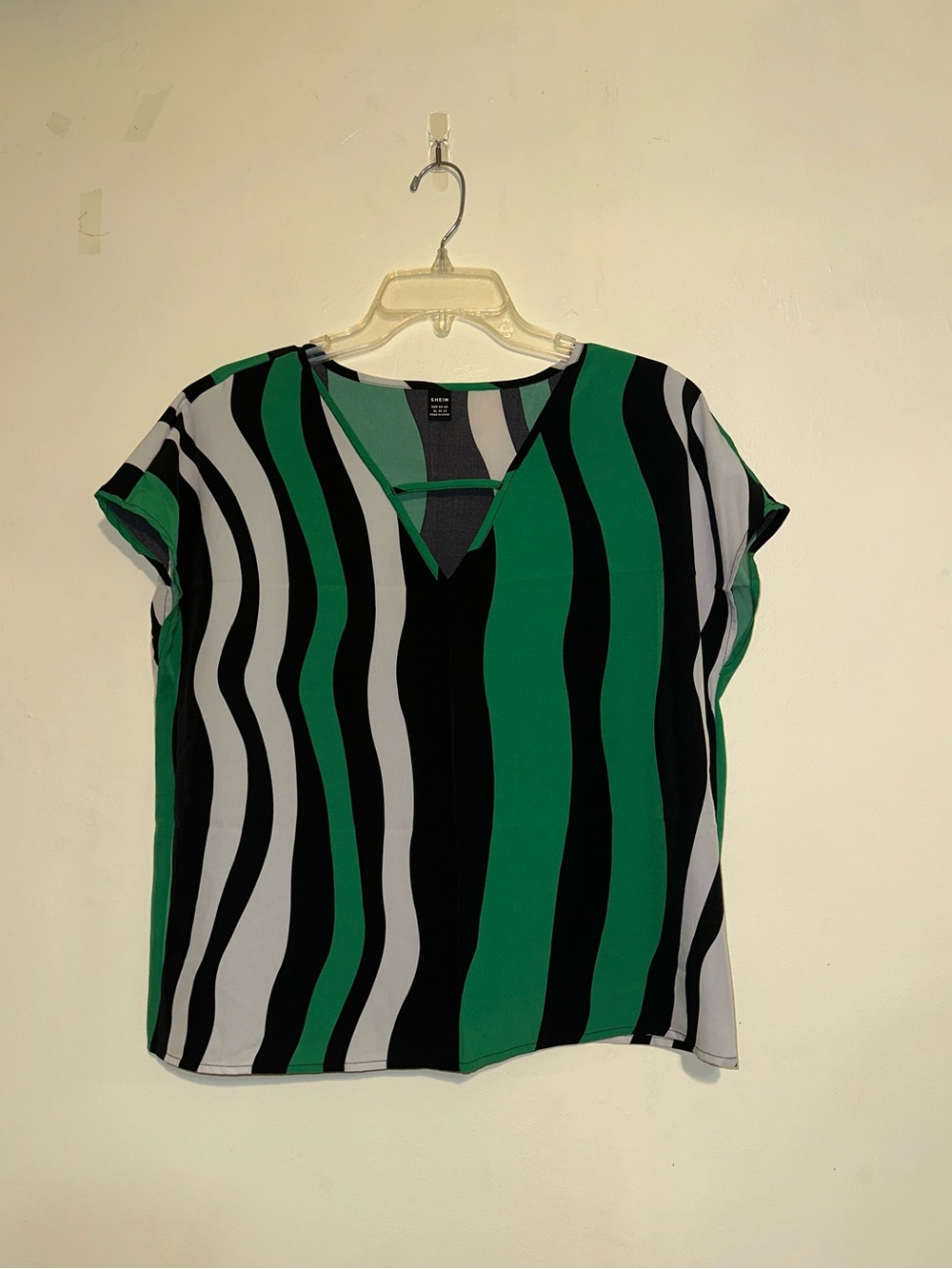 Wavy Stripe V-Neck Blouse